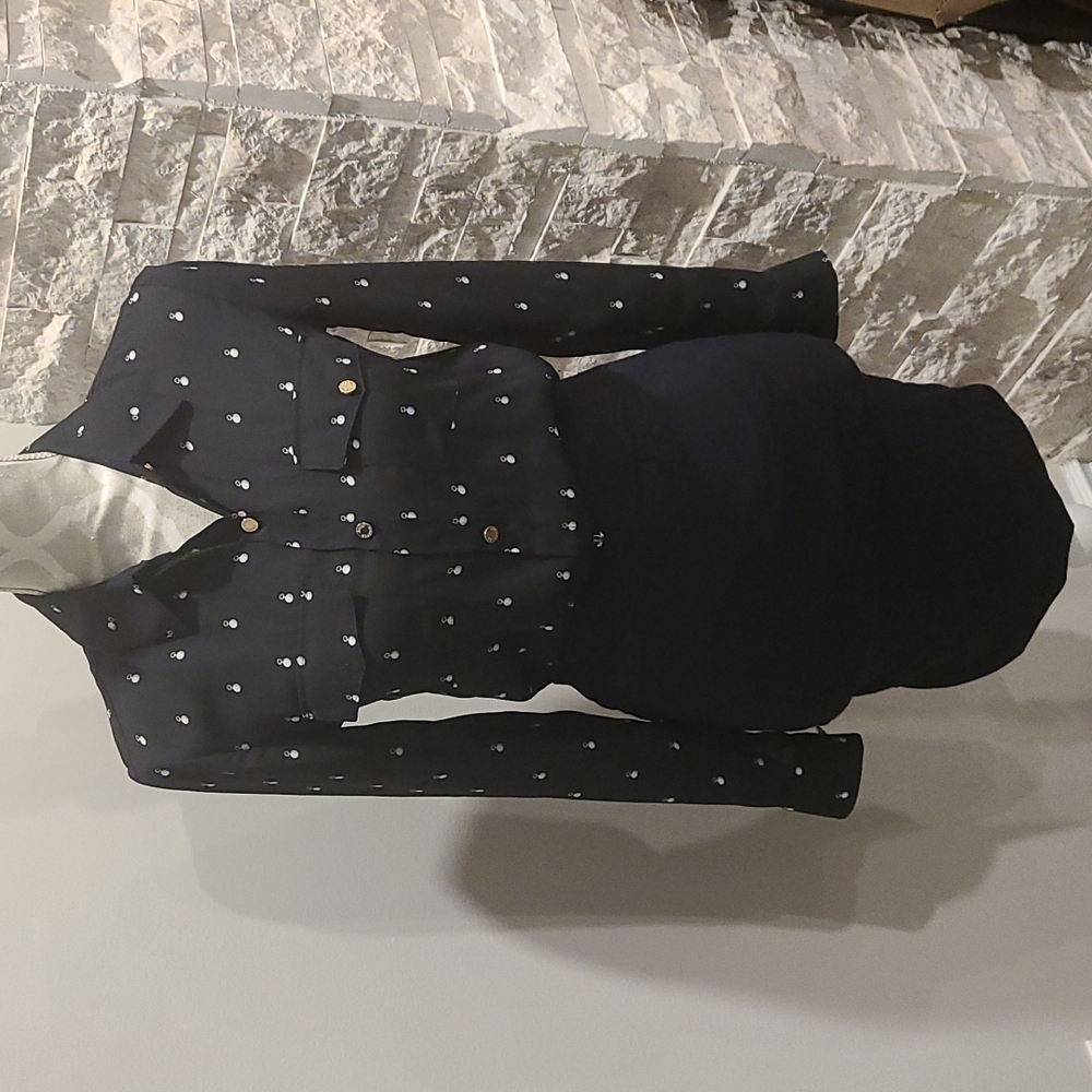 Juicy Couture Dress semi sheer blouse with Stretch Skirt